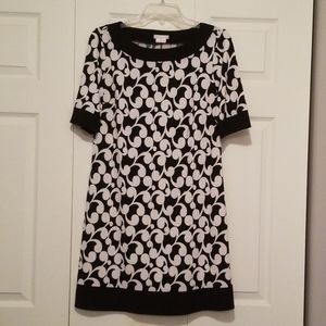 London Times Black and White Pattern Dress